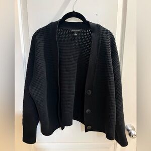 Banana Republic Black Button-Up Cardigan